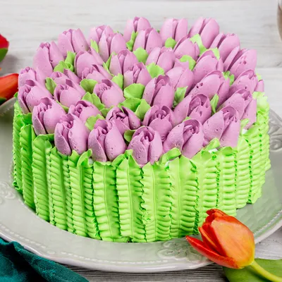 Купить торт на 8 марта с тюльпанами