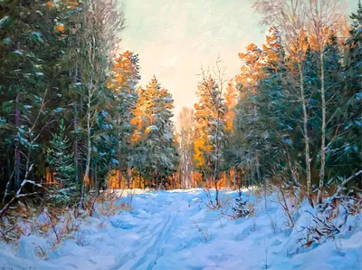Картина В зимнем лесу, художник Вячеслав Чердаков - купить за 35000 ₽.
