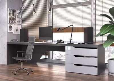 Купить большие письменные столы от производителя — на заказ по  индивидуальным размерам. Фабрика мебели Mr.Doors