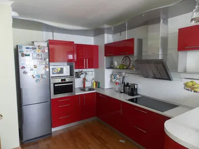 30 фото кухонь красного цвета