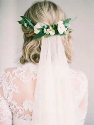 Прически свадебные на короткие волосы с фатой | Прическа невесты с фатой на короткие  волосы