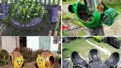 Поделки из шин для сада (42 фото): видео-инструкция как сделать своими  руками, особенности изделий, фото