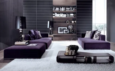 Фиолетовый диван в интерьере фото