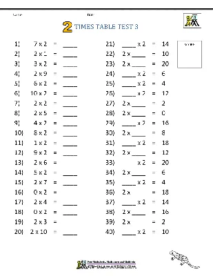 Тесты таблицы умножения - 2 3 4 5 10 таблиц умножения
