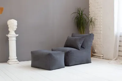 Комплект бескаркасной мебели из искусственной замши Grey Suede в магазине  «Бескаркасная мебель RANGA» на Ламбада-маркете