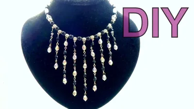 Бижутерия своими руками: колье из бусин с подвесками. DIY beads necklace, -  YouTube