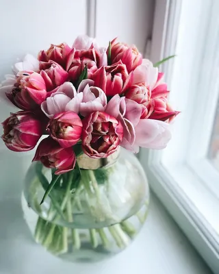 Букет тюльпанов в вазе фото