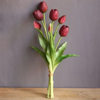 Букет искусственных тюльпанов Nova-nature, длинный букет из 4 тюльпанов и 3  бутонов, букет гортензии для дома - купить по выгодной цене | AliExpress