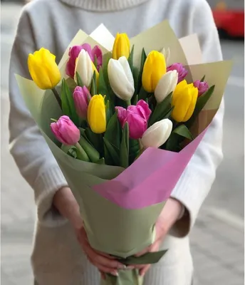 Букет из 15 тюльпанов микс - Flora Premium - Доставка Букетов на дом