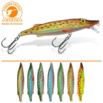 Воблер для рыбалки AQUA ЩУКА, вес от 8,5 до 15,0g (Crank bait Fishing Lure  Artificial Hard Baits) - купить по выгодной цене | AliExpress