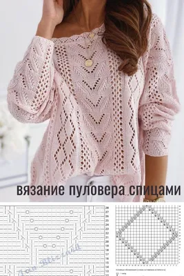 Вязание пуловера спицами, схема | Узоры вязанных свитеров, Модели вязаных  свитеров, Вязаные джемперы