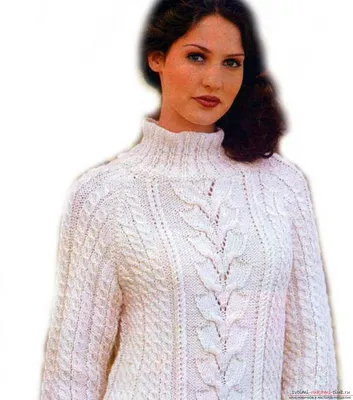 Вязание спицами женского свитера к холодам и морозам. Подробная схема с  фото и описанием для начинающих