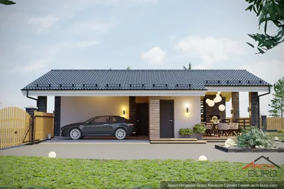 Проект гаража с открытой террасой: планировка, внутренняя и наружная  отделка – arch-buro.com