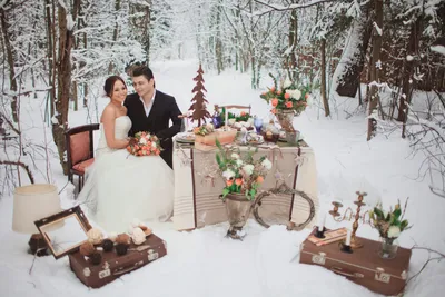 Уютная свадьба в стиле рустик зимой - Svadbal.ru