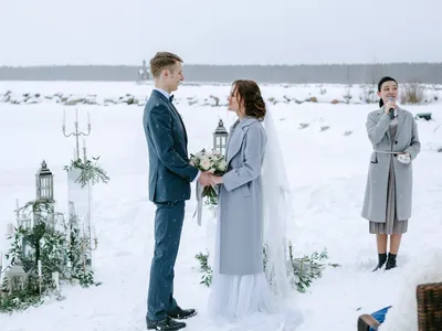 Снежная нежность: уютная зимняя свадьба - Weddywood