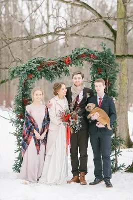 зимняя свадьба, свадьба зимой, свадьба зима, свадьба зимой гости, зимняя  свадебная арка, Свадебный фотограф Москва