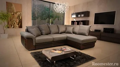 Уловой диван в интерьере гостиной - 80 фото идей