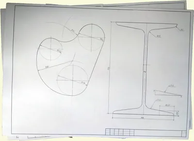 Чертеж двутавра с элементами сопряжений - Чертежик