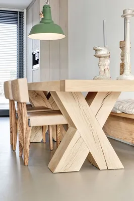 Wood table design, Natural wood table, Diy furniture table