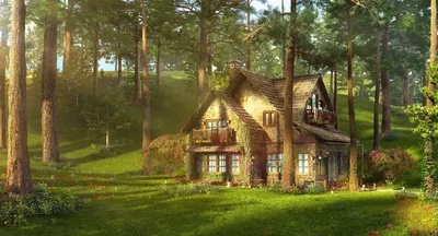 Сказочный дом в лесу - 70 фото