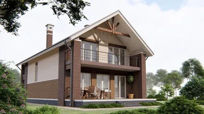 Проект дома с мансардой и балконом 180 м.кв. 🏠 | СтройДизайн