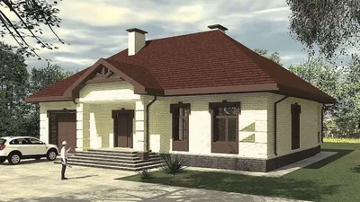 Проект одноэтажного дома с гаражом из кирпича — купить в интернет-магазине  OZON с быстрой доставкой