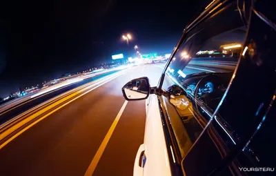Дорога ночью из машины - 89 фото