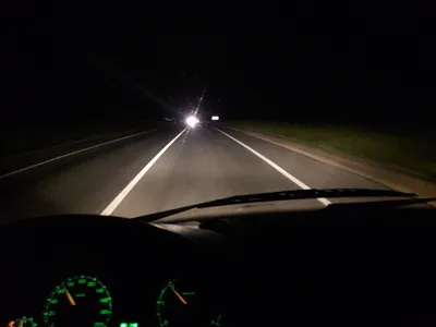 Вид из машины на дорогу ночью - 54 фото