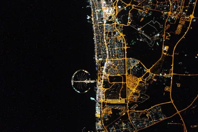 Sergey Volkov on Twitter: \"Ночной #Дубай с борта #МКС // Night view of  #Dubai https://t.co/D0iFceDCOT\" / Twitter