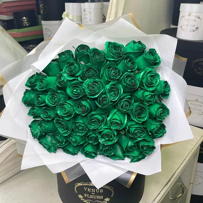 Букет темно-зеленых роз | Бесплатная доставка цветов по Москве