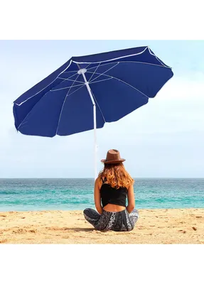 Зонт пляжный с наклоном, 180 см, с держателем в комплекте разноцветный за  1199 ₽ купить в интернет-магазине KazanExpress
