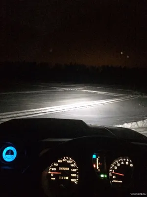 Вид из машины ночью зимой - 47 фото
