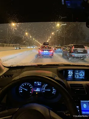 В машине ночью зимой - 92 фото