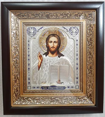 Икона Иисуса Христа \"Спаситель\" позолоченный венец - купить в интернет  магазине┃Angelday