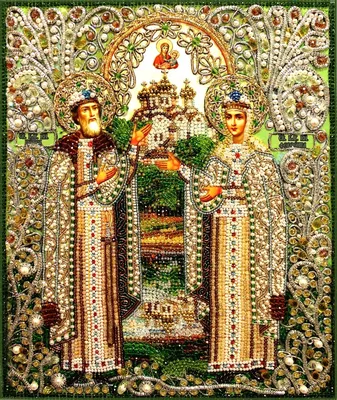 Икона Святые Петр и Феврония – заказать на Ярмарке Мастеров – MDG7EBY |  Иконы, Палех