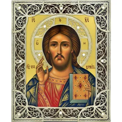 Купить рукописную икону Спасителя Вседержителя. Рукописная икона Иисуса  Христа.