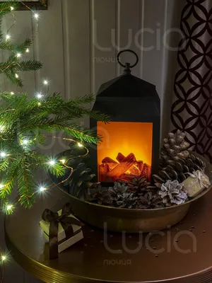 Постер Огонь в горящем камине в зимний крупным планом, постер , 99255025