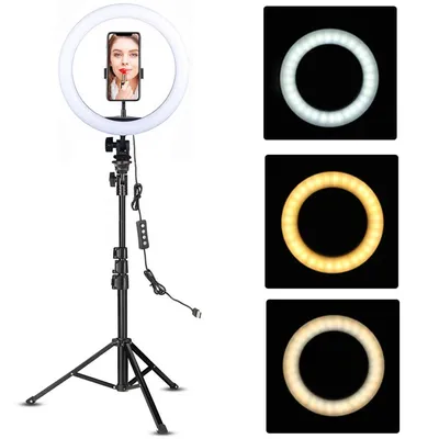 30см Кольцевая лампа для блогеров, селфи кольцо со штативом 2.1м - купить  по выгодной цене | Gadget Shop