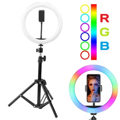 Кольцевая лампа 33 см с RGB режимами (мультиколор) - КОЛЬЦЕВЫЕ ЛАМПЫ