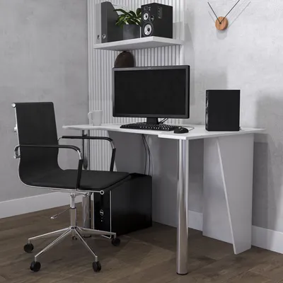 Стол Компьютерный LevelUP 1100 Белый - купить по выгодной цене | Дизайн  фабрика - производство компьютерных столов