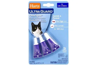 Hartz (Хартц) UltraGuard OneSpot капли для кошек от яиц блох и их личинок,  1пипет