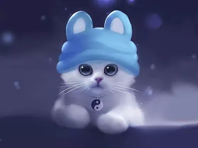 Картинка котенок в шапке на аву - скачать бесплатно с КартинкиВед