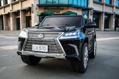 Двухместный Lexus LX-570 (полный привод, МР4 планшет) черный лак - Детские  электромобили Kidsauto