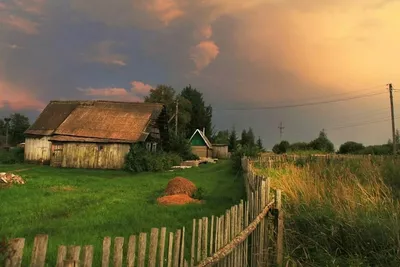 Закат в деревне летом | Пикабу