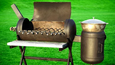 Grill from the cylinder - SMOKER for 2 hours with their hands 5 in 1! Idea  for handmade! - YouTube