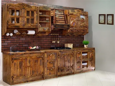 Мебель для кухни из дерева - 71 фото