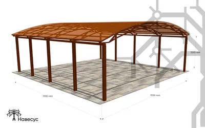 Купить Навес 7 x 7 в Москве и МО