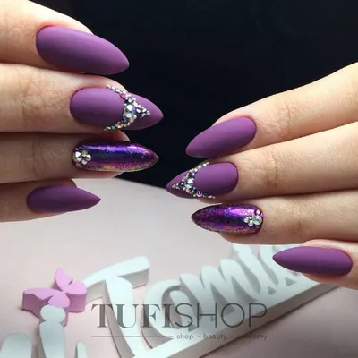 Нарощенные ногти (фиолетовые матовые ногти)- купить в Киеве |  Tufishop.com.ua