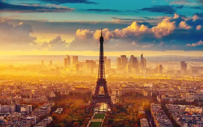 Осень в Париже. Небо над Эйфелевой башней | Обои для телефона