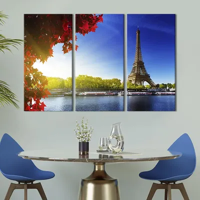 ᐉ Модульная картина триптих Осень в Париже 156x100 см (325-31)